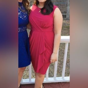 BCBG Maxazria Midi Dress 💃🏻 hot pink, Sz L 💃🏻 EUC